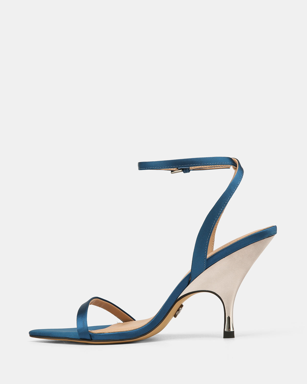REMI HIGH SANDALS BLUE SATIN