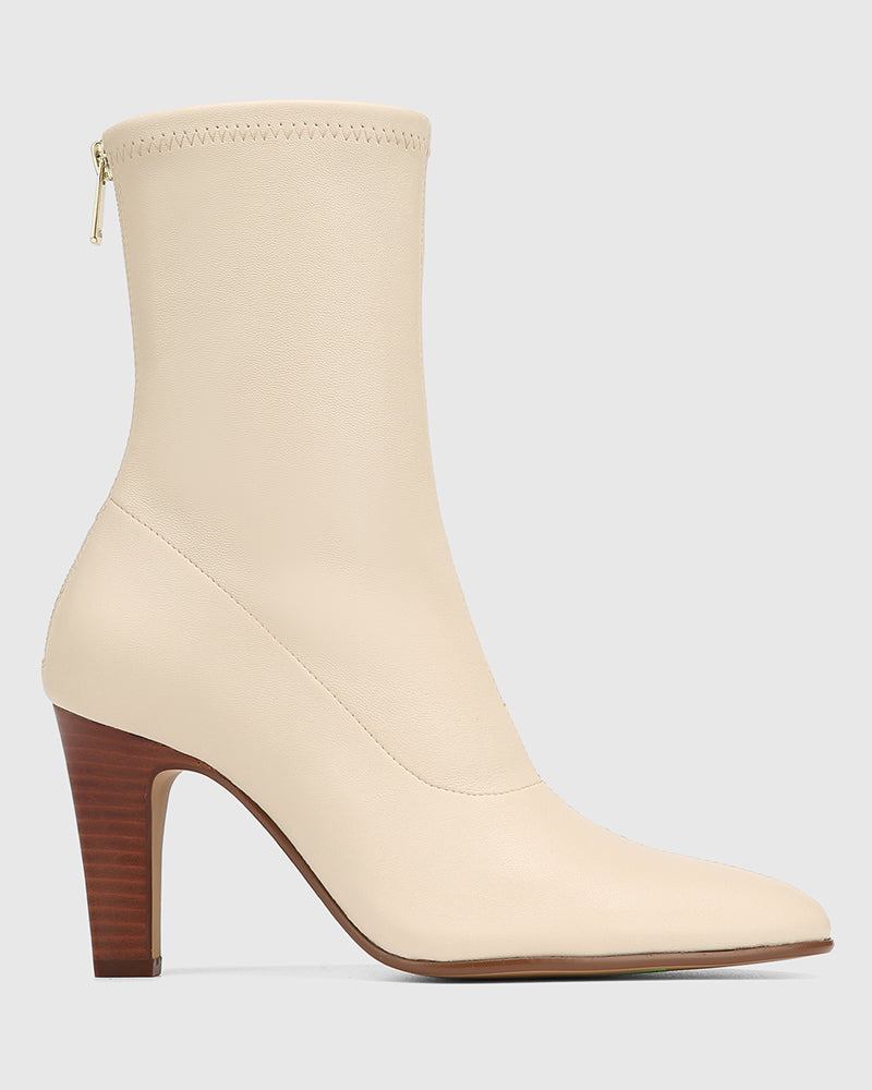 Rilee Buttermilk Stretch Leather Ankle Boot