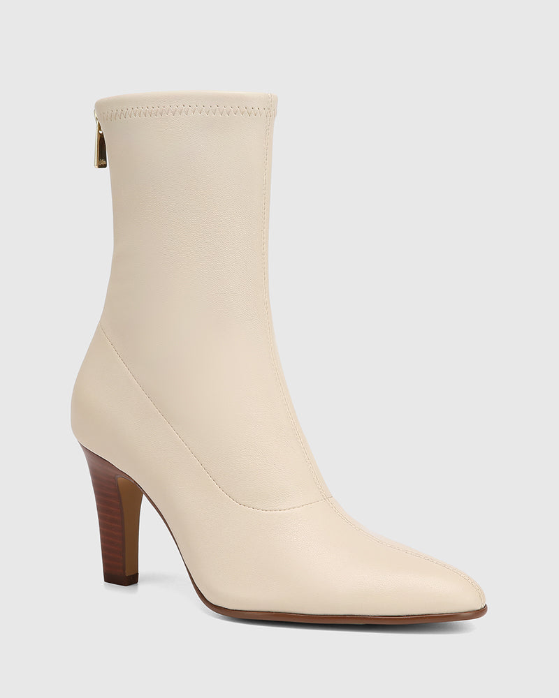 Rilee Buttermilk Stretch Leather Ankle Boot