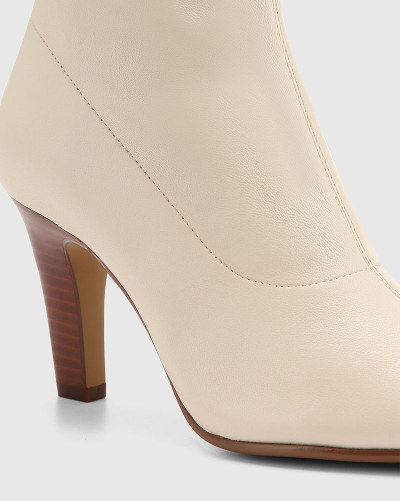 Rilee Buttermilk Stretch Leather Ankle Boot