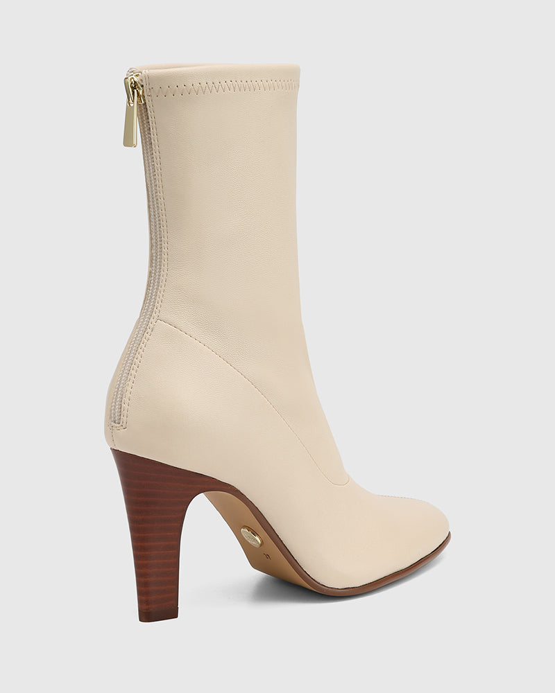 Rilee Buttermilk Stretch Leather Ankle Boot