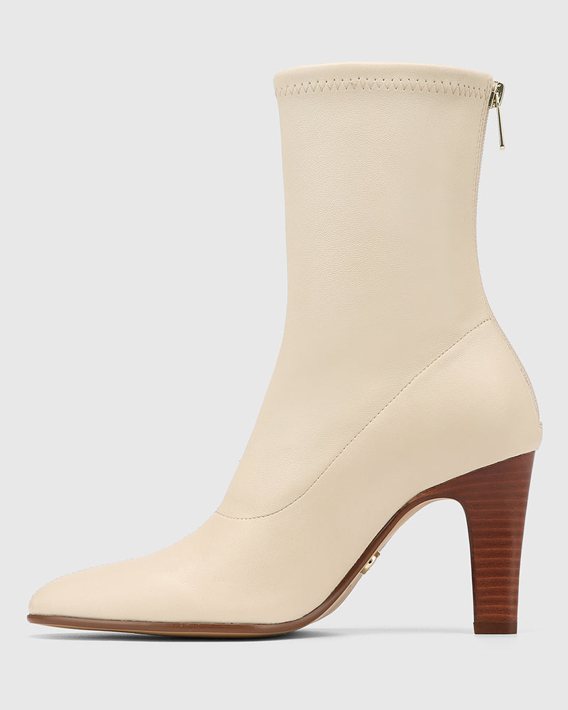 Rilee Buttermilk Stretch Leather Ankle Boot
