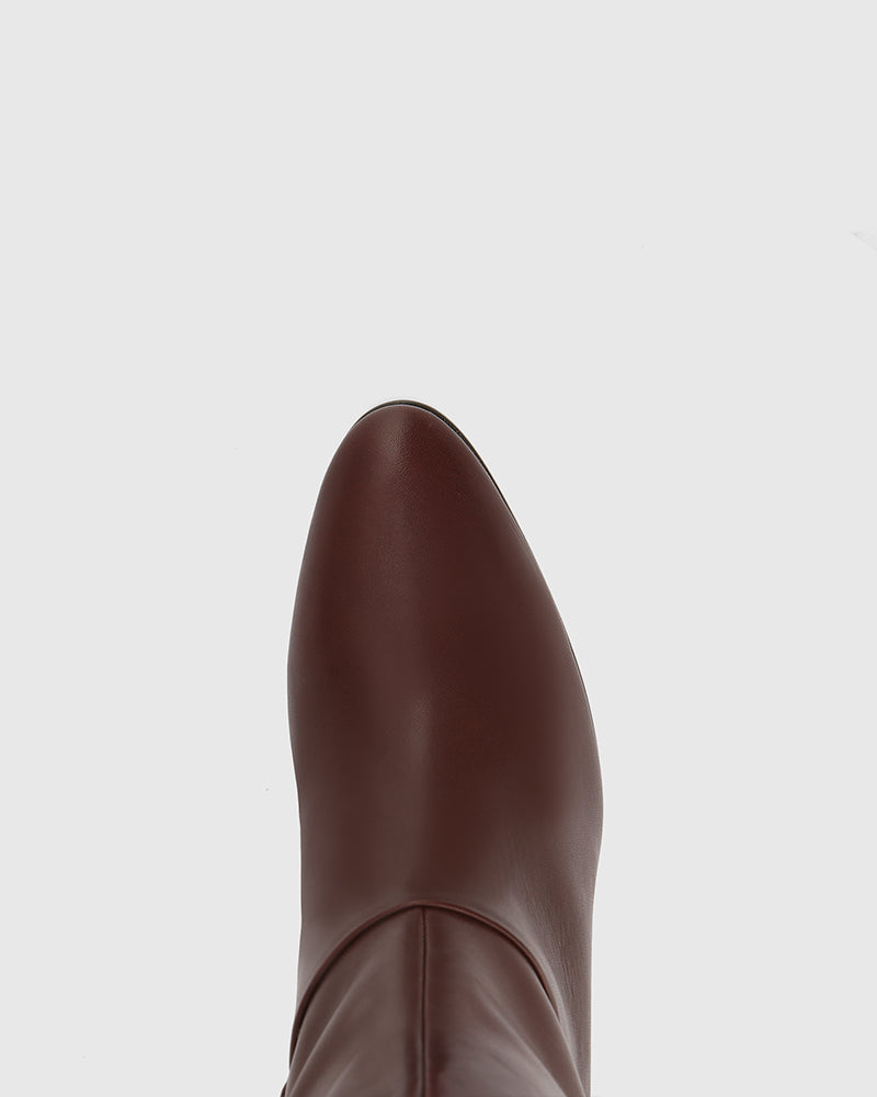 Riot Milk Chocolate Leather Over The Knee Boot