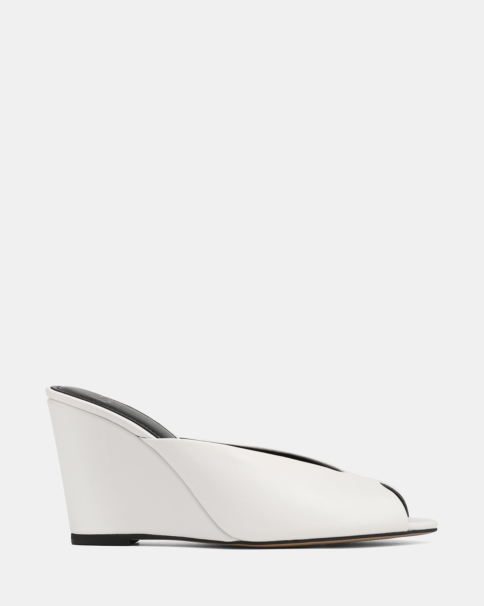 Rio White Leather Wedges