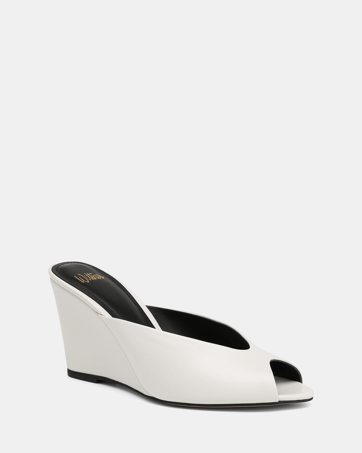 Rio White Leather Wedge