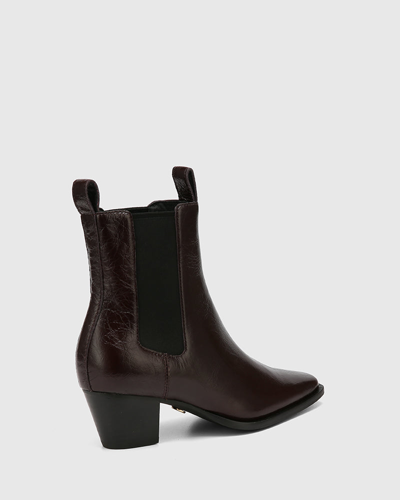 Ryde Raisin Crinkle Leather Ankle Boot