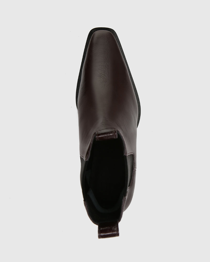 Ryde Raisin Crinkle Leather Ankle Boot