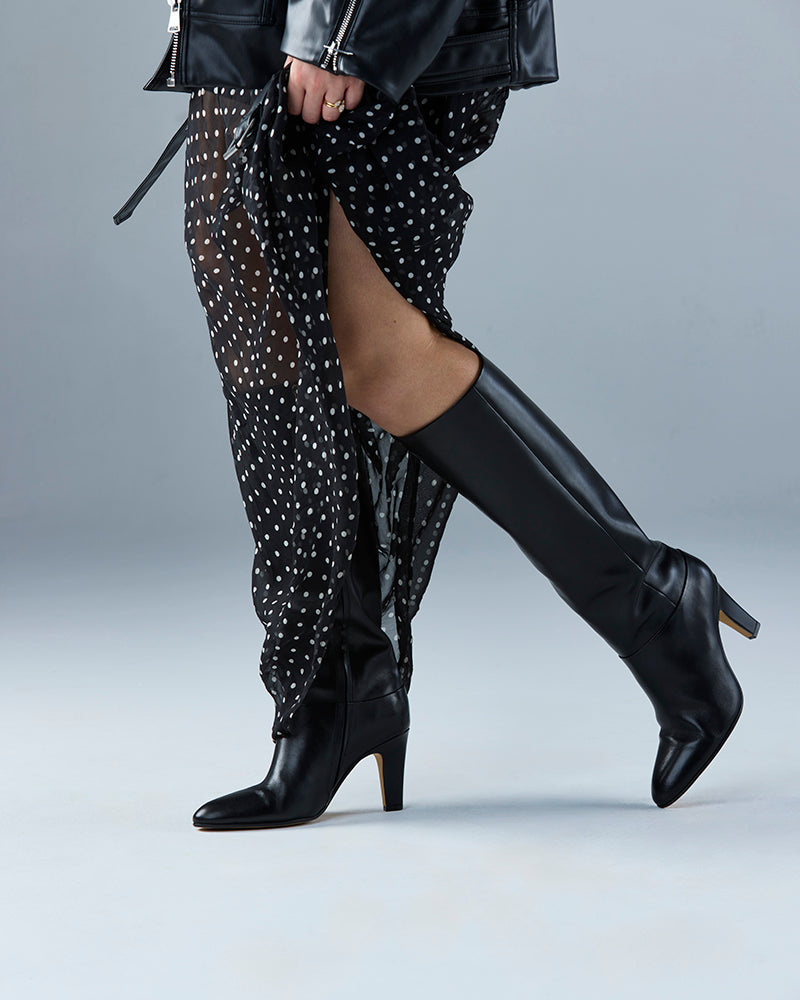 Roseberry Black Leather Long Boot