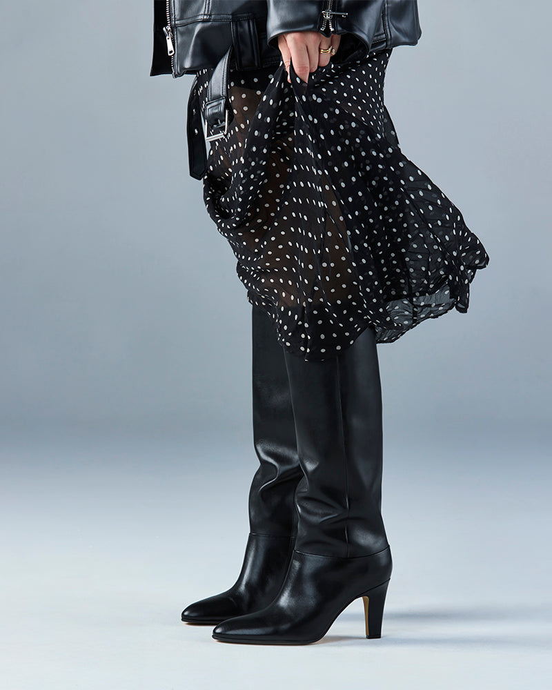 Roseberry Black Leather Long Boot