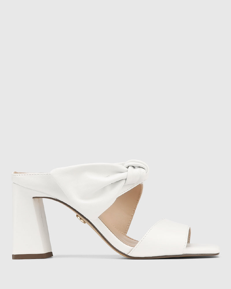 Sally Optic White Leather Mule