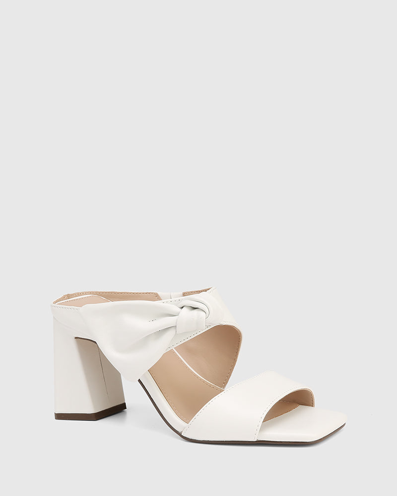 Sally Optic White Leather Mule