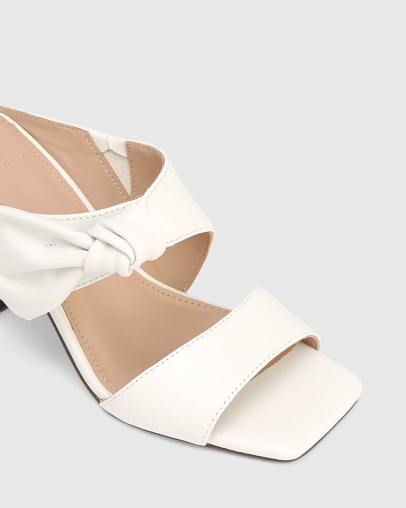 Sally Optic White Leather Mule