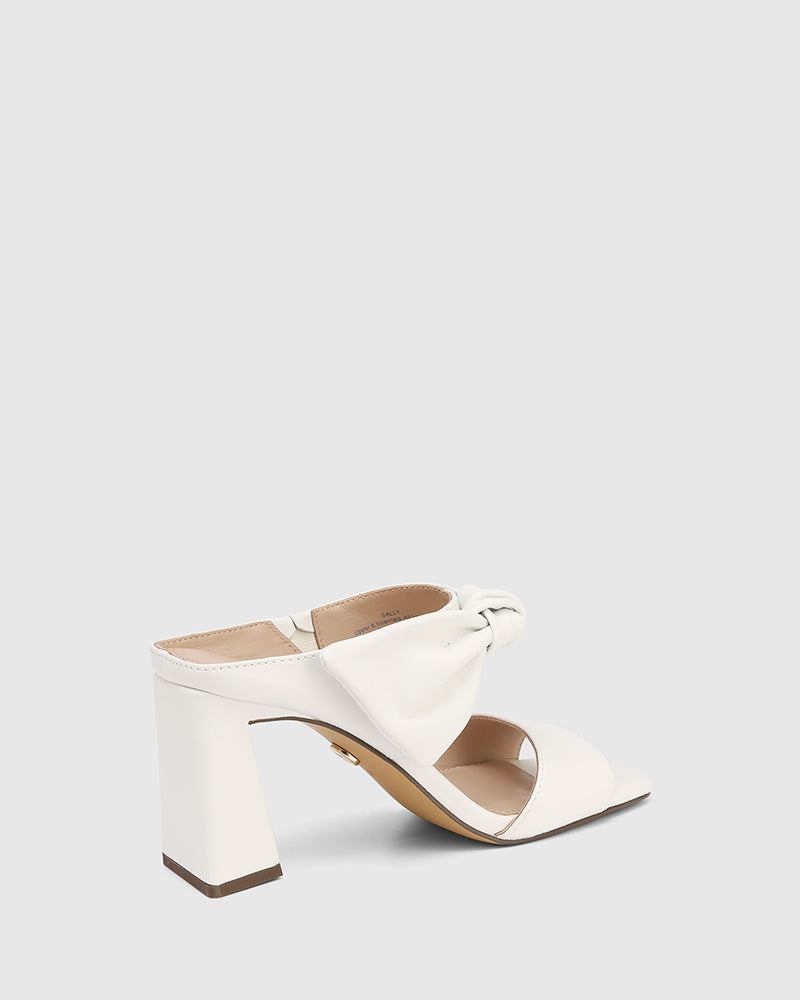 Sally Optic White Leather Mule