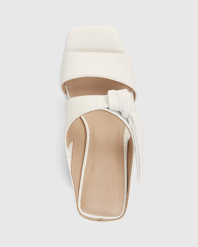 Sally Optic White Leather Mule