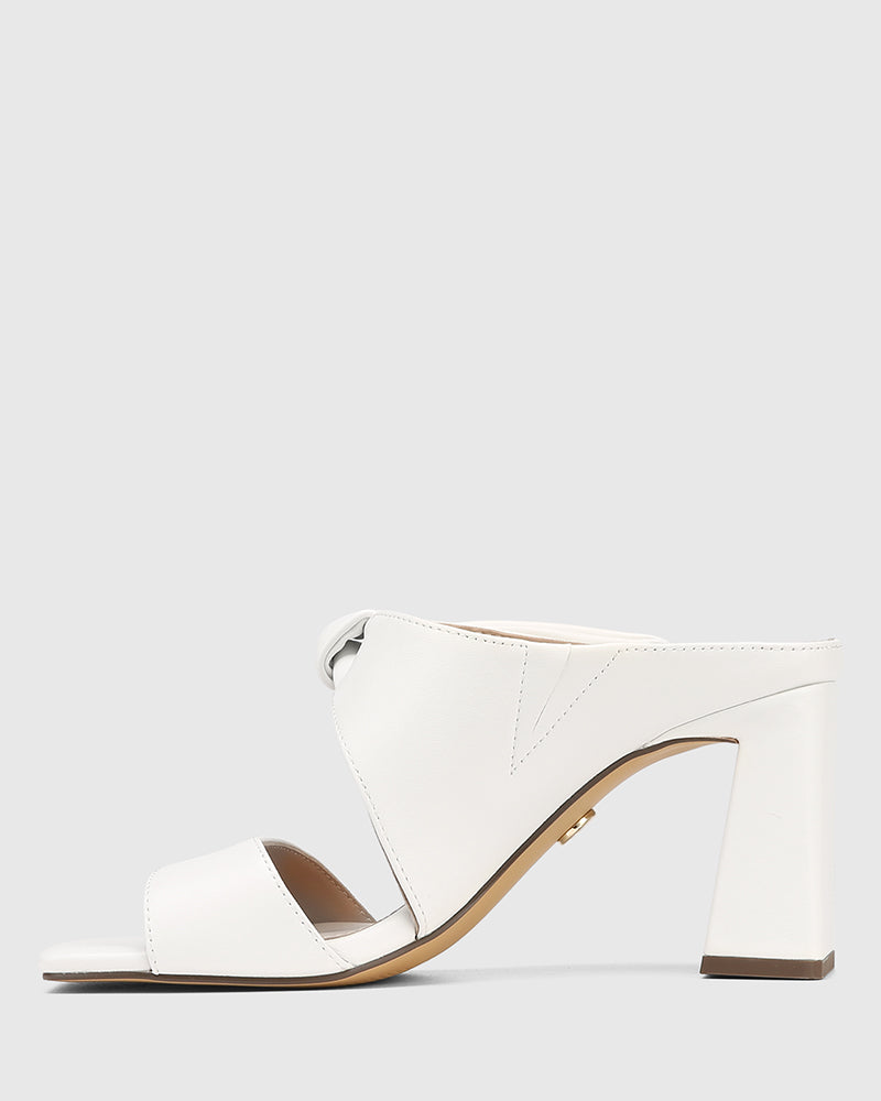 Sally Optic White Leather Mule