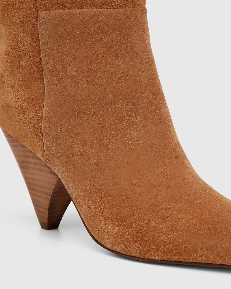 Selena Toast Suede Leather Knee High Boot