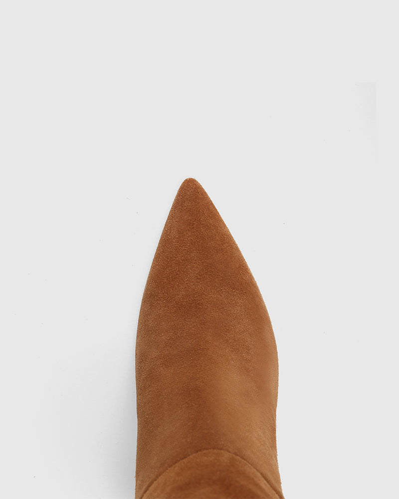 Selena Toast Suede Leather Knee High Boot