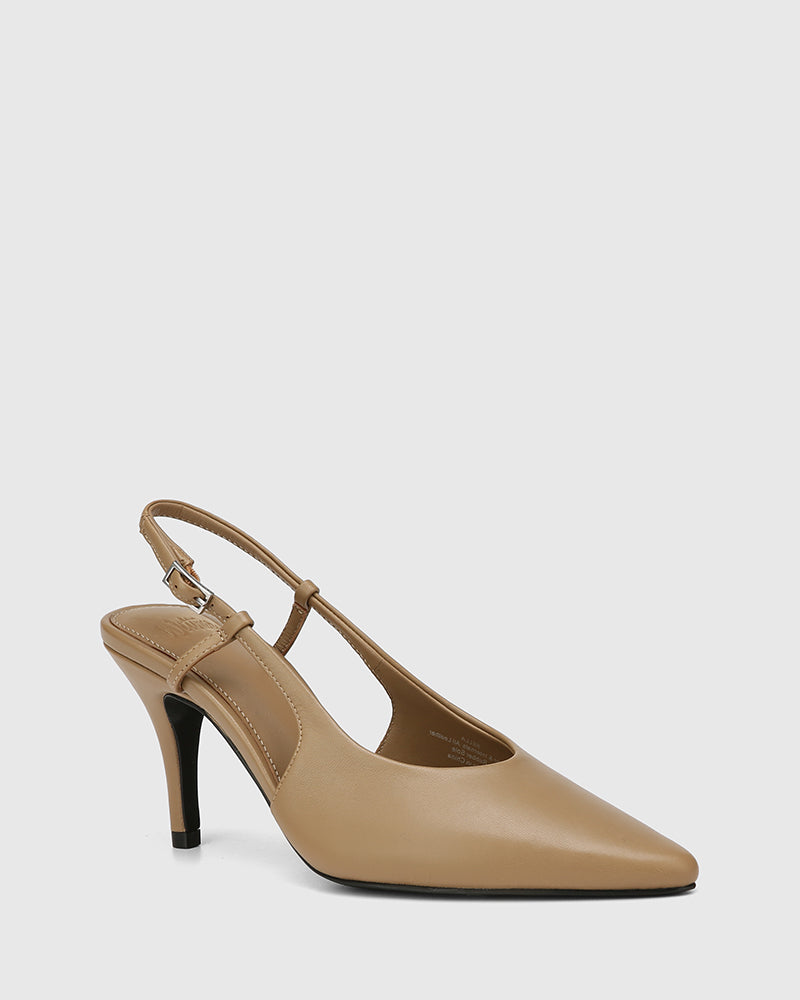 Sella Taupe Leather Slingback