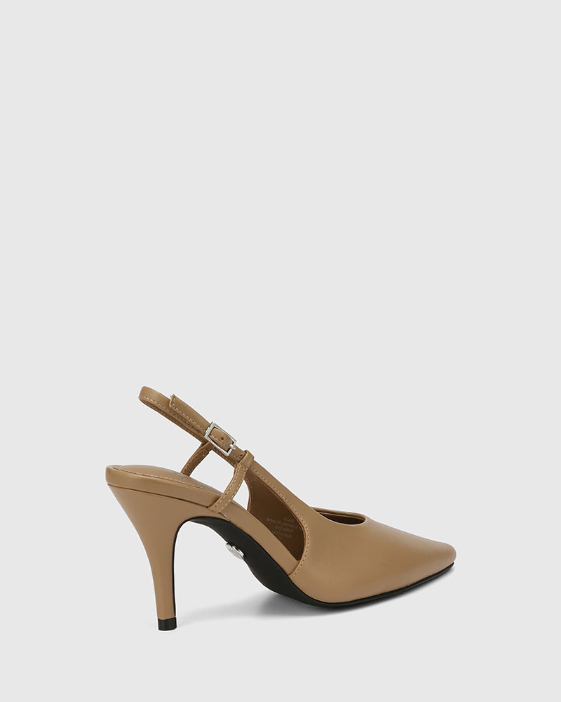 Sella Taupe Leather Slingback