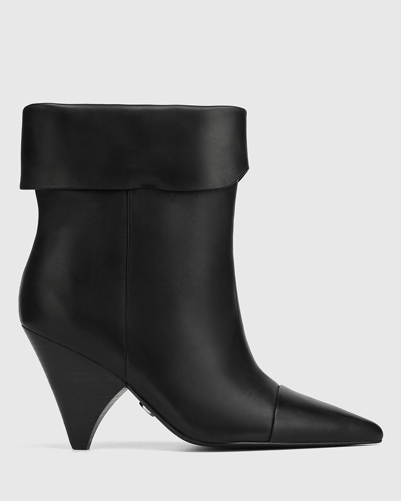 Somerton Black Leather Ankle Boot