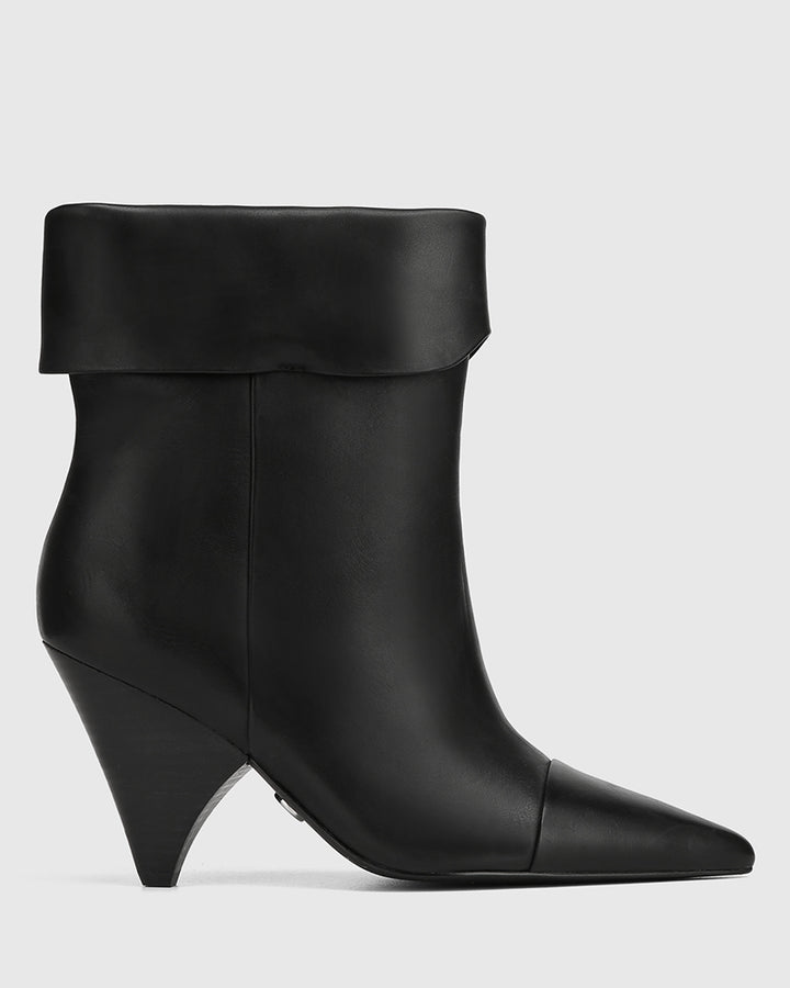 Somerton Black Leather Ankle Boot