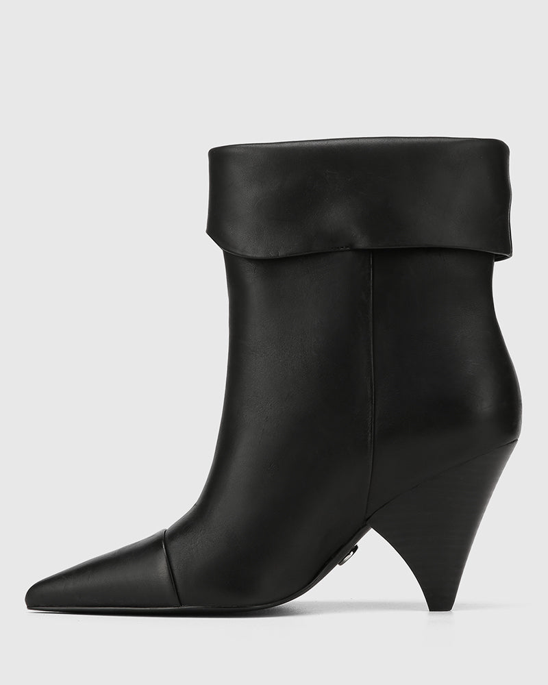 Somerton Black Leather Ankle Boot