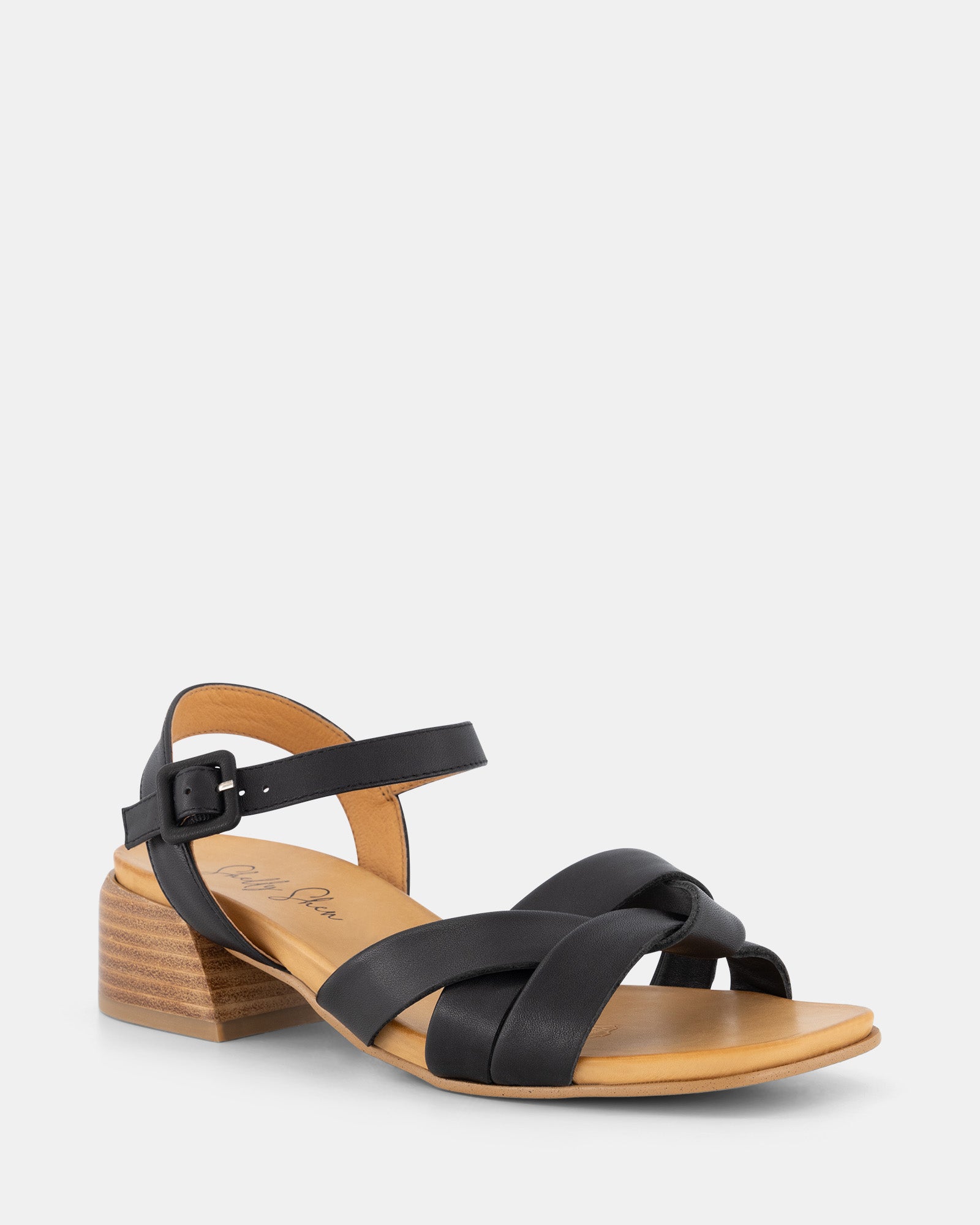 Margie Black Leather Heel