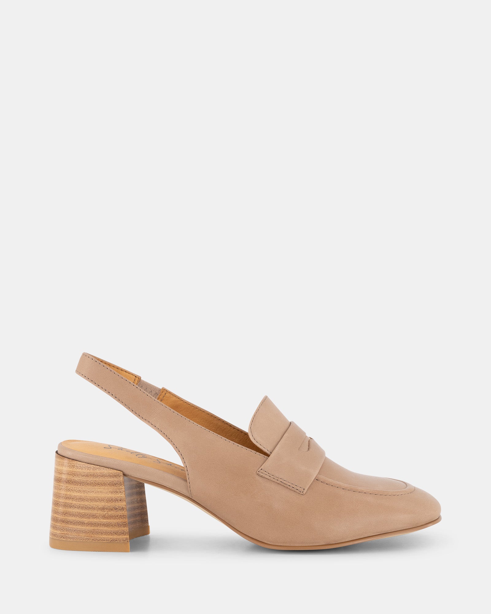 Meow Taupe Leather Slingback