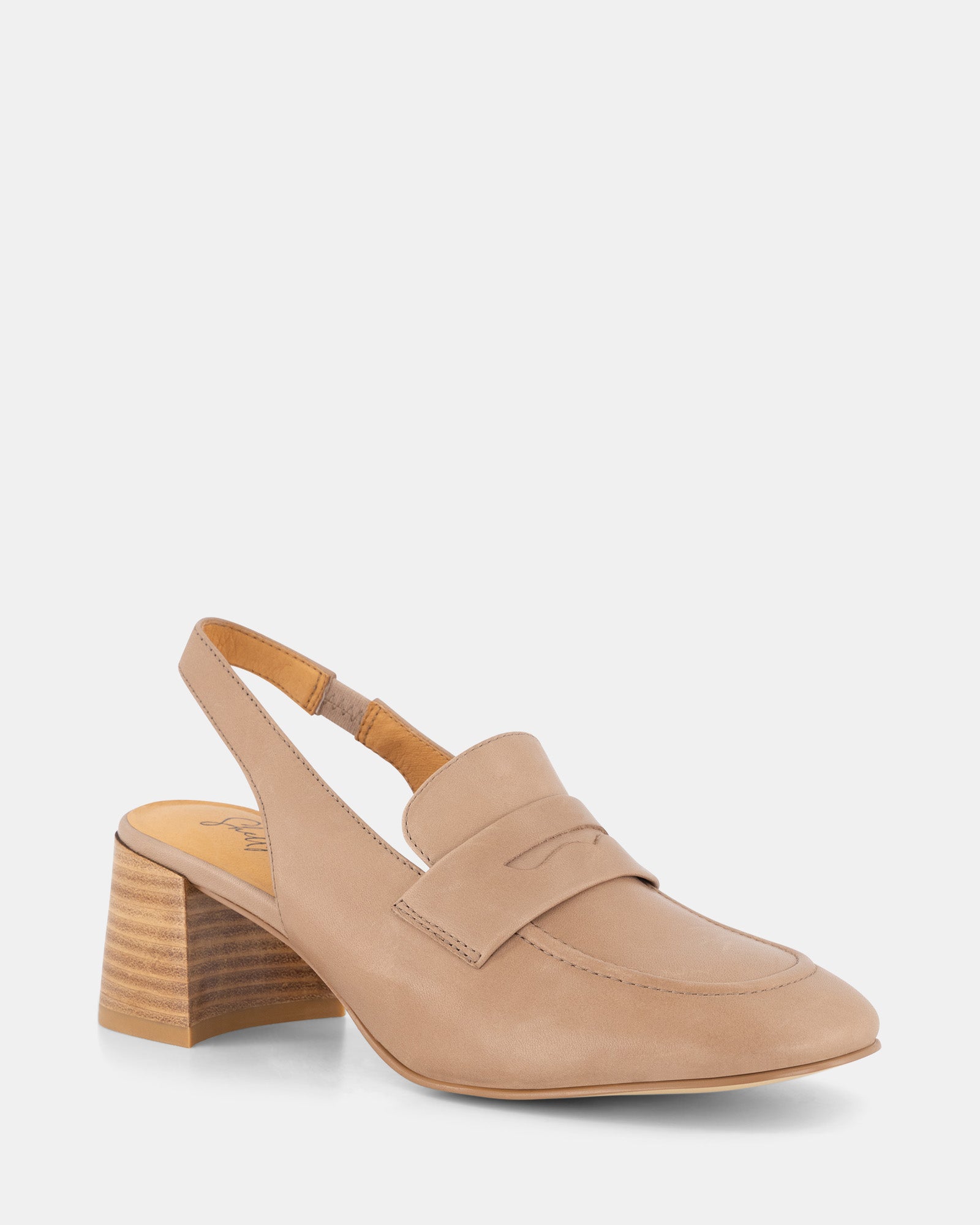 Meow Taupe Leather Slingback