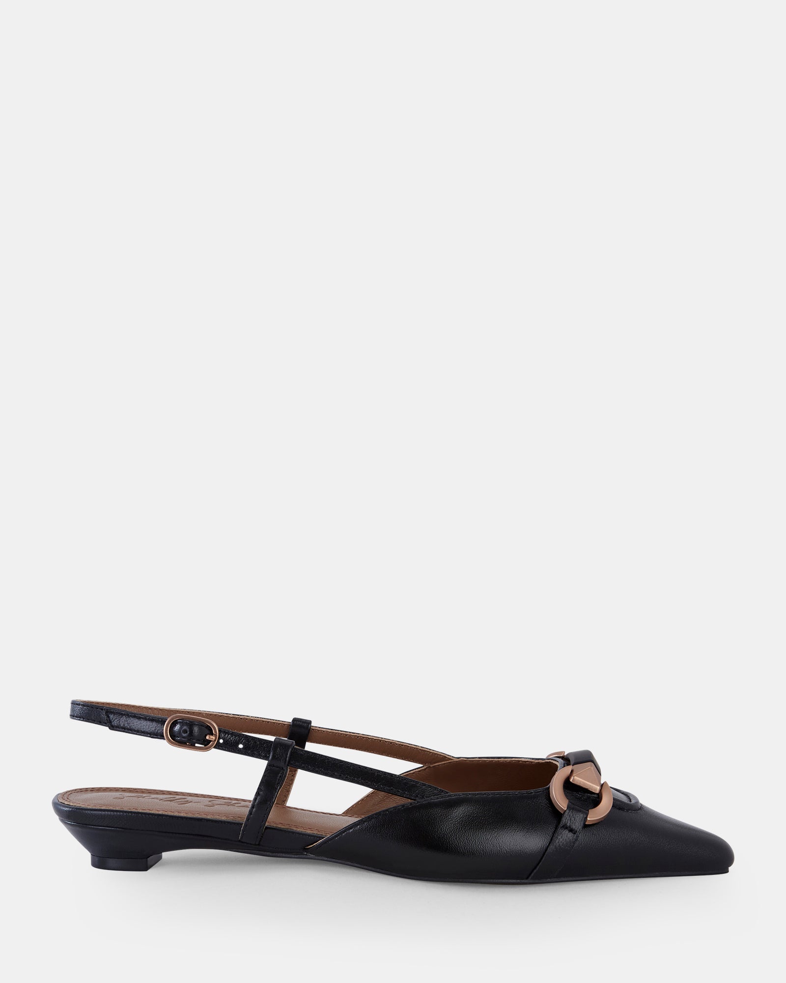 Miller Black Leather Slingback
