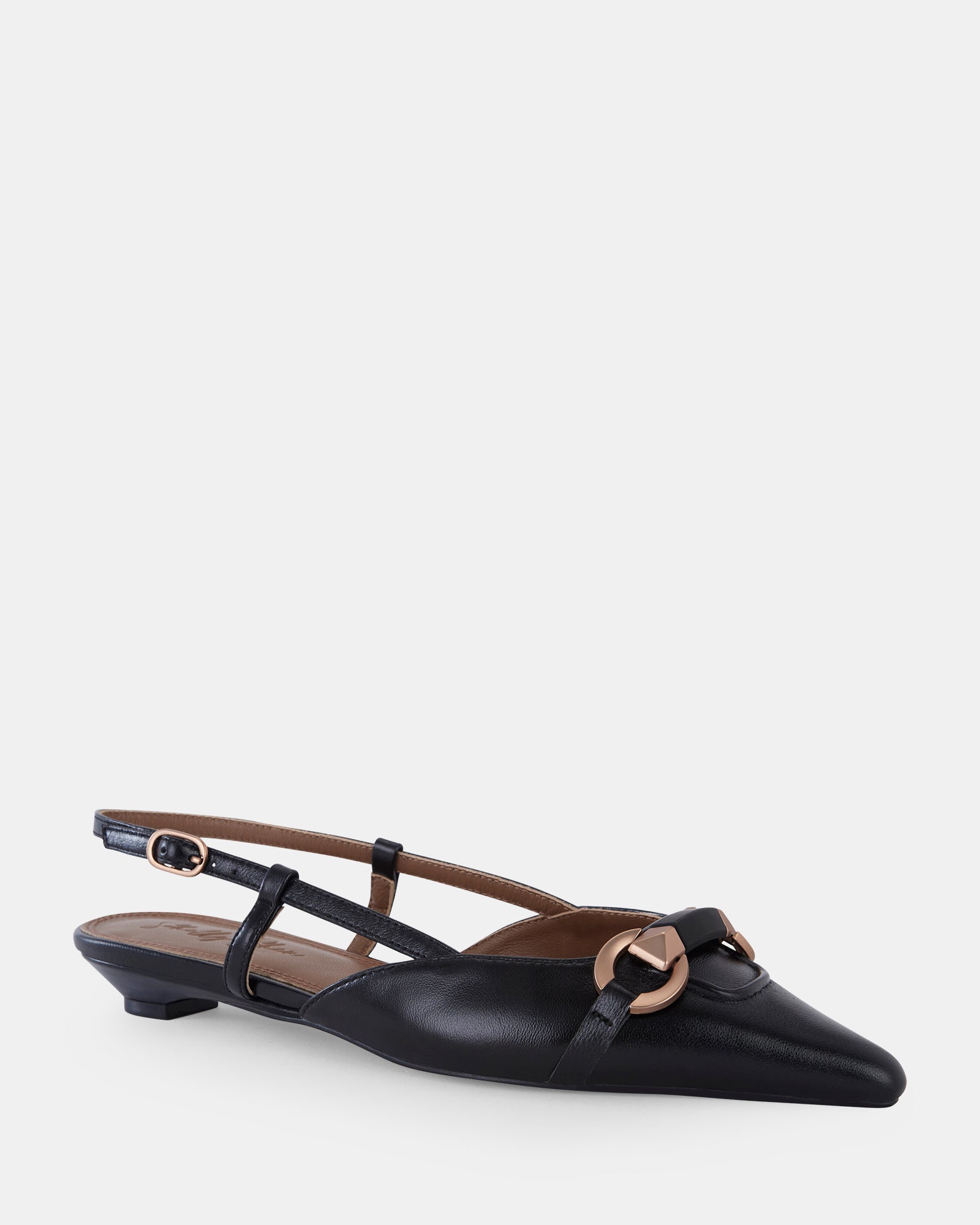Miller Black Leather Slingback