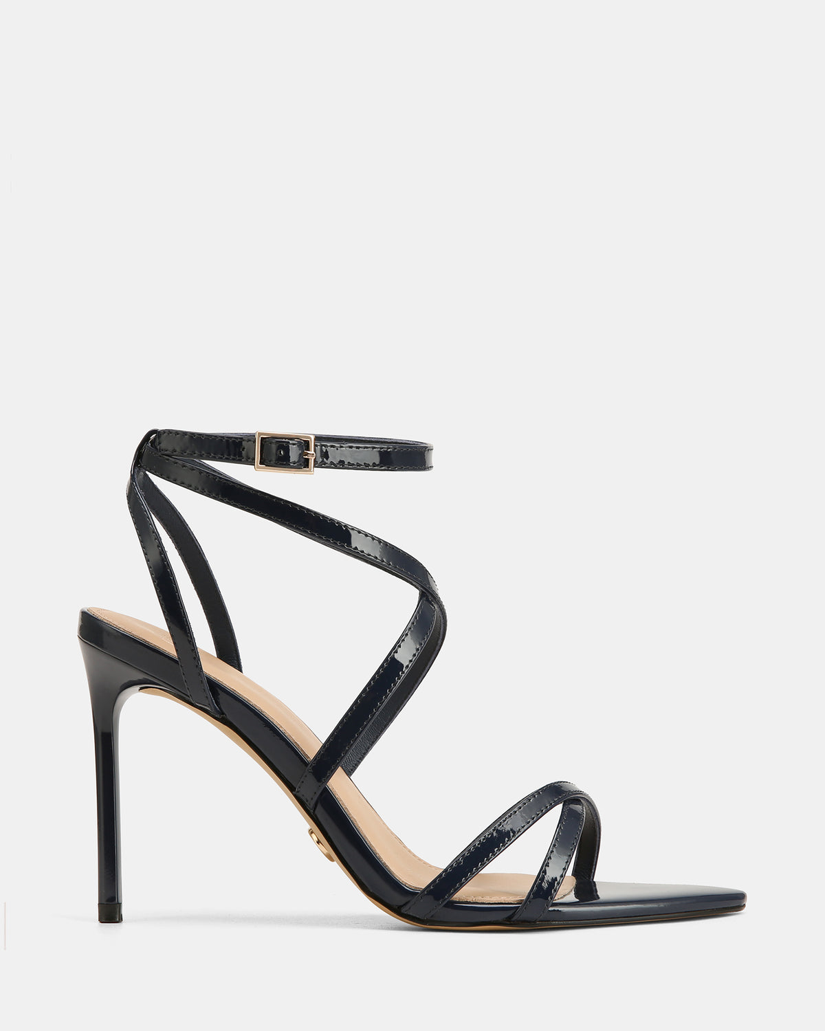 SYNTHIA HIGH SANDALS NAVY PATENT LEATHER