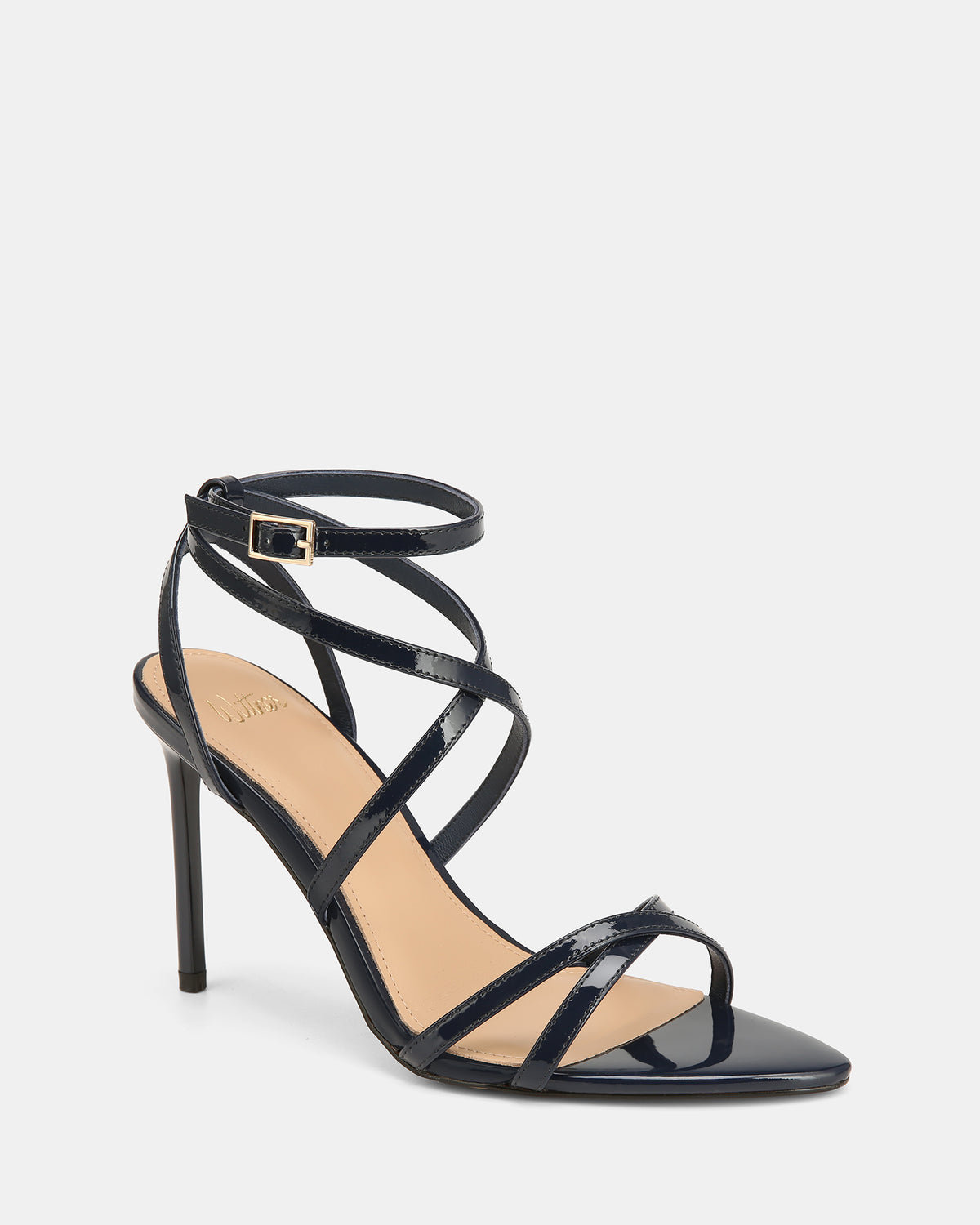 SYNTHIA HIGH SANDALS NAVY PATENT LEATHER