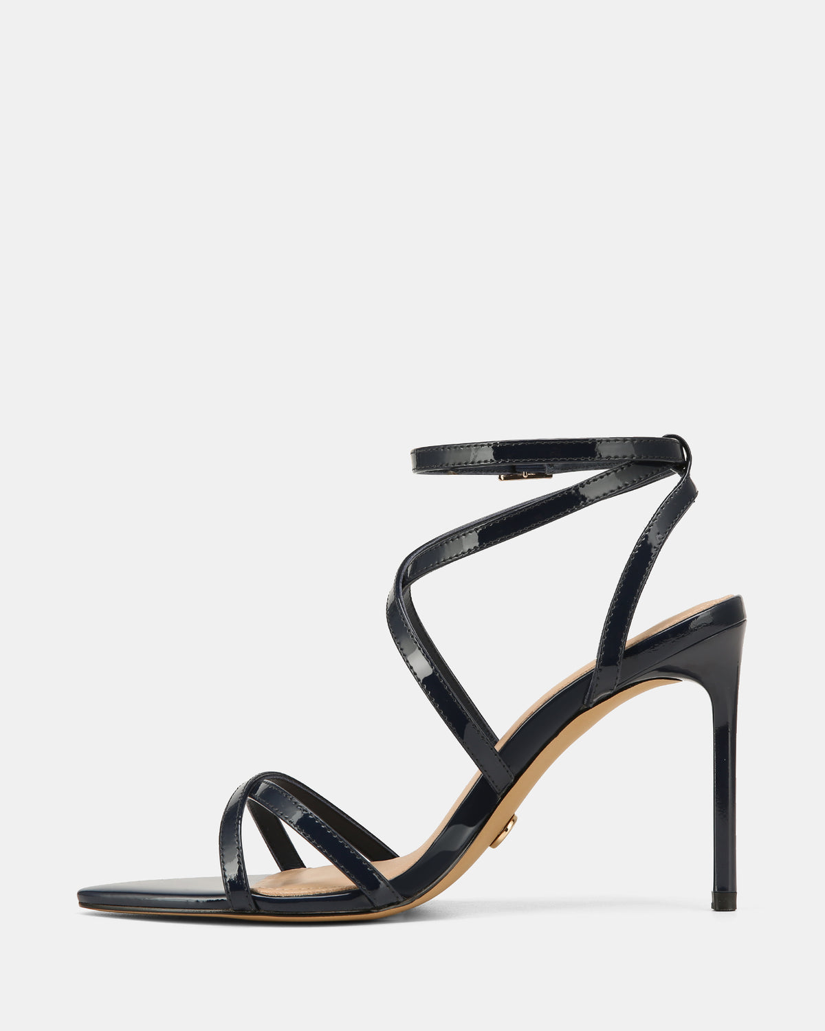 SYNTHIA HIGH SANDALS NAVY PATENT LEATHER