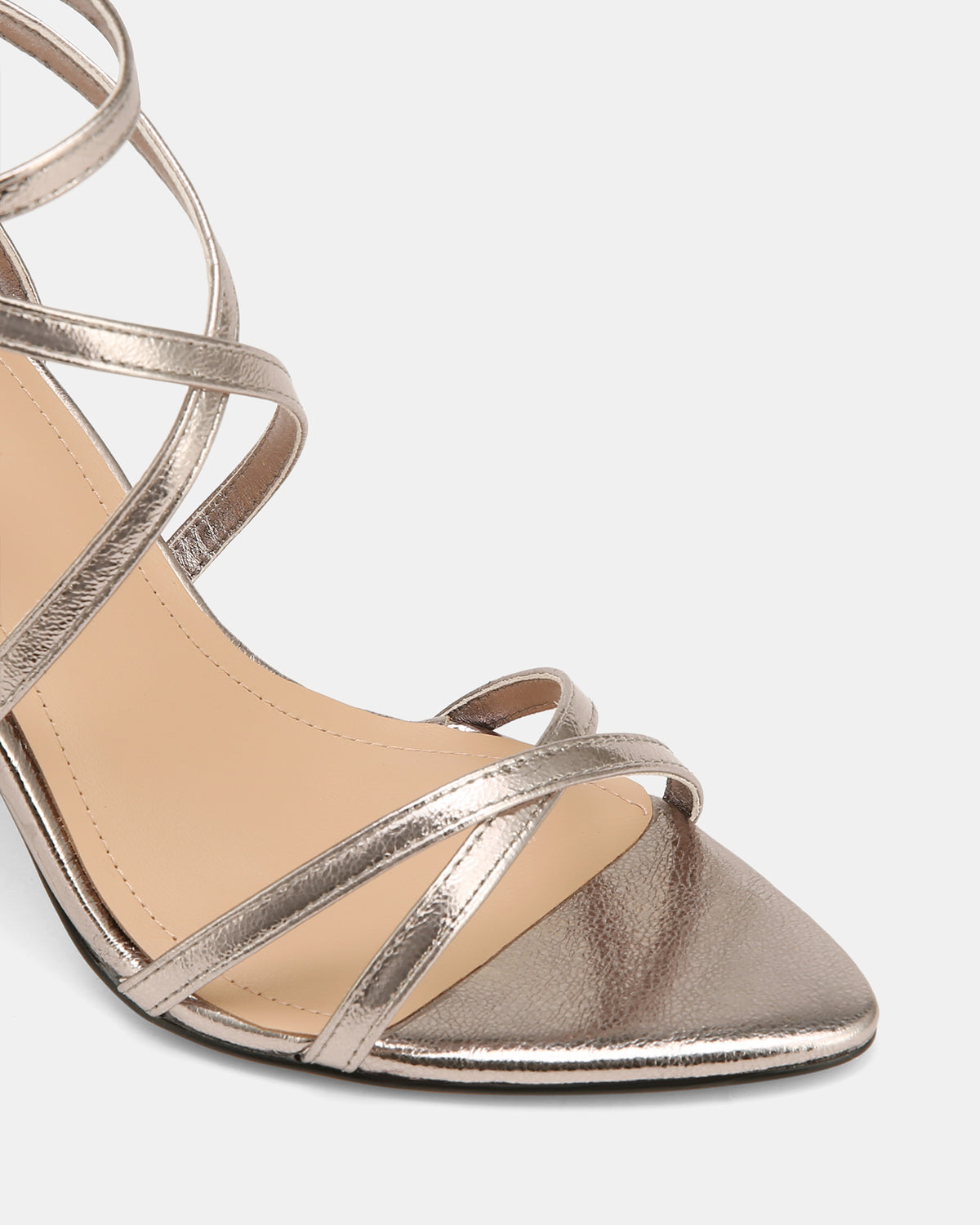 SYNTHIA HIGH SANDALS PEWTER LEATHER