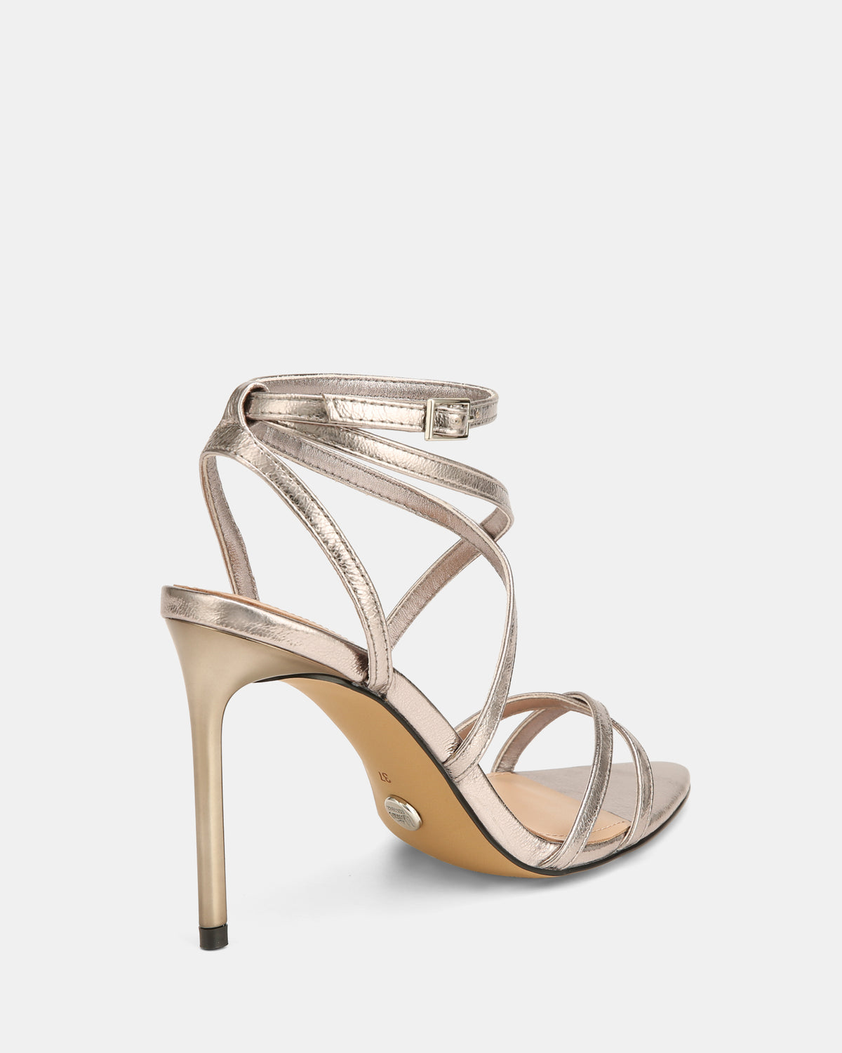 SYNTHIA HIGH SANDALS PEWTER LEATHER