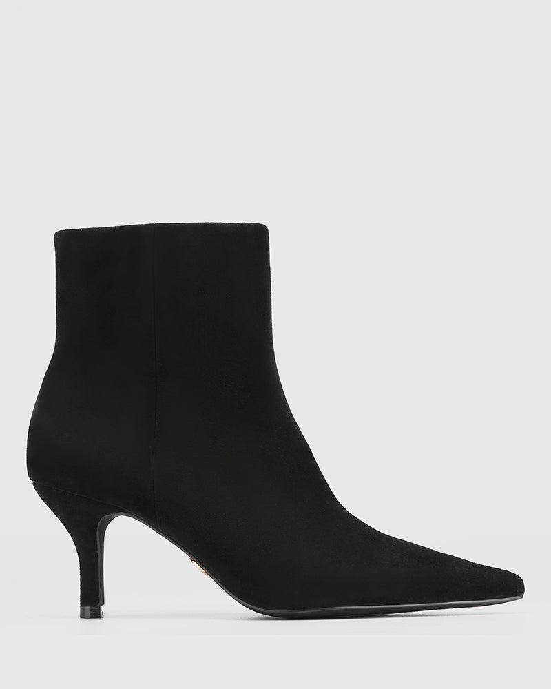 Tadita Black Suede Leather Ankle Boot