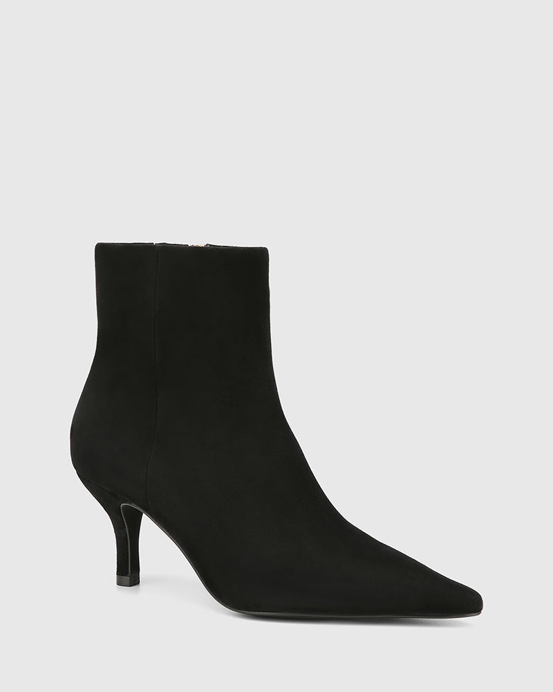 Tadita Black Suede Leather Ankle Boot