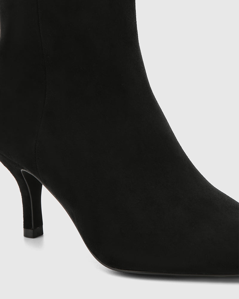 Tadita Black Suede Leather Ankle Boot