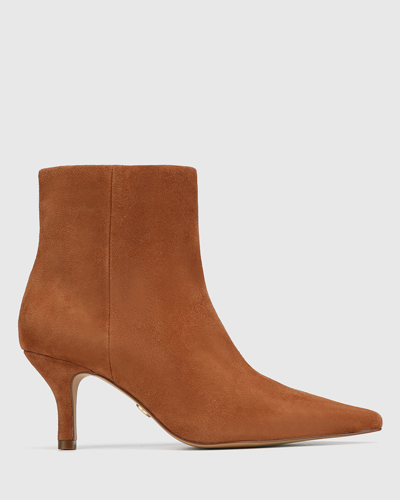 Tadita Havana Tan Suede Leather Ankle Boot