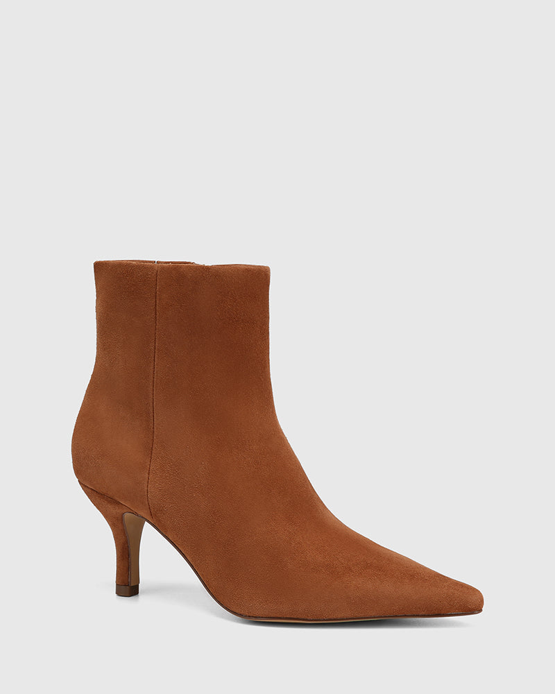 Tadita Havana Tan Suede Leather Ankle Boot