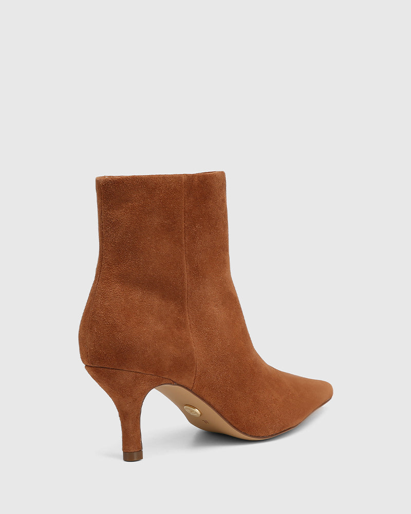 Tadita Havana Tan Suede Leather Ankle Boot