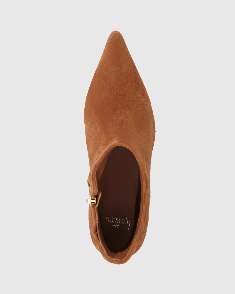 Tadita Havana Tan Suede Leather Ankle Boot