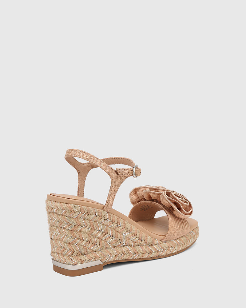 Tess Ballet Pink Textile Espadrille Wedge