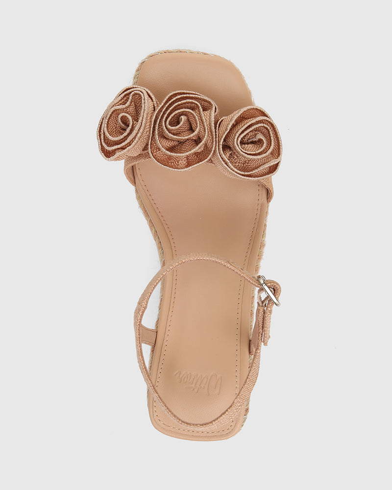 Tess Ballet Pink Textile Espadrille Wedge