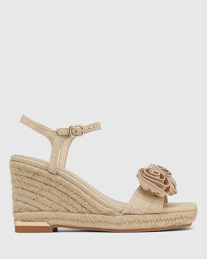 Tess Natural Textile Espadrille Wedge