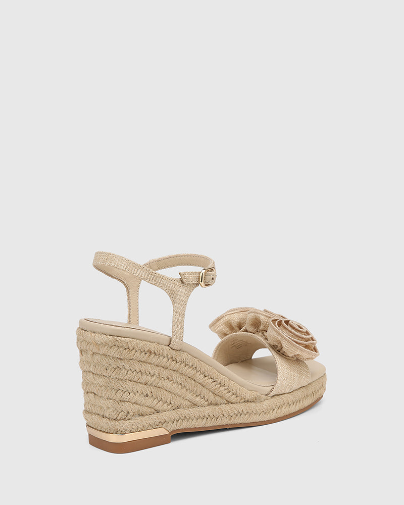 Tess Natural Textile Espadrille Wedge