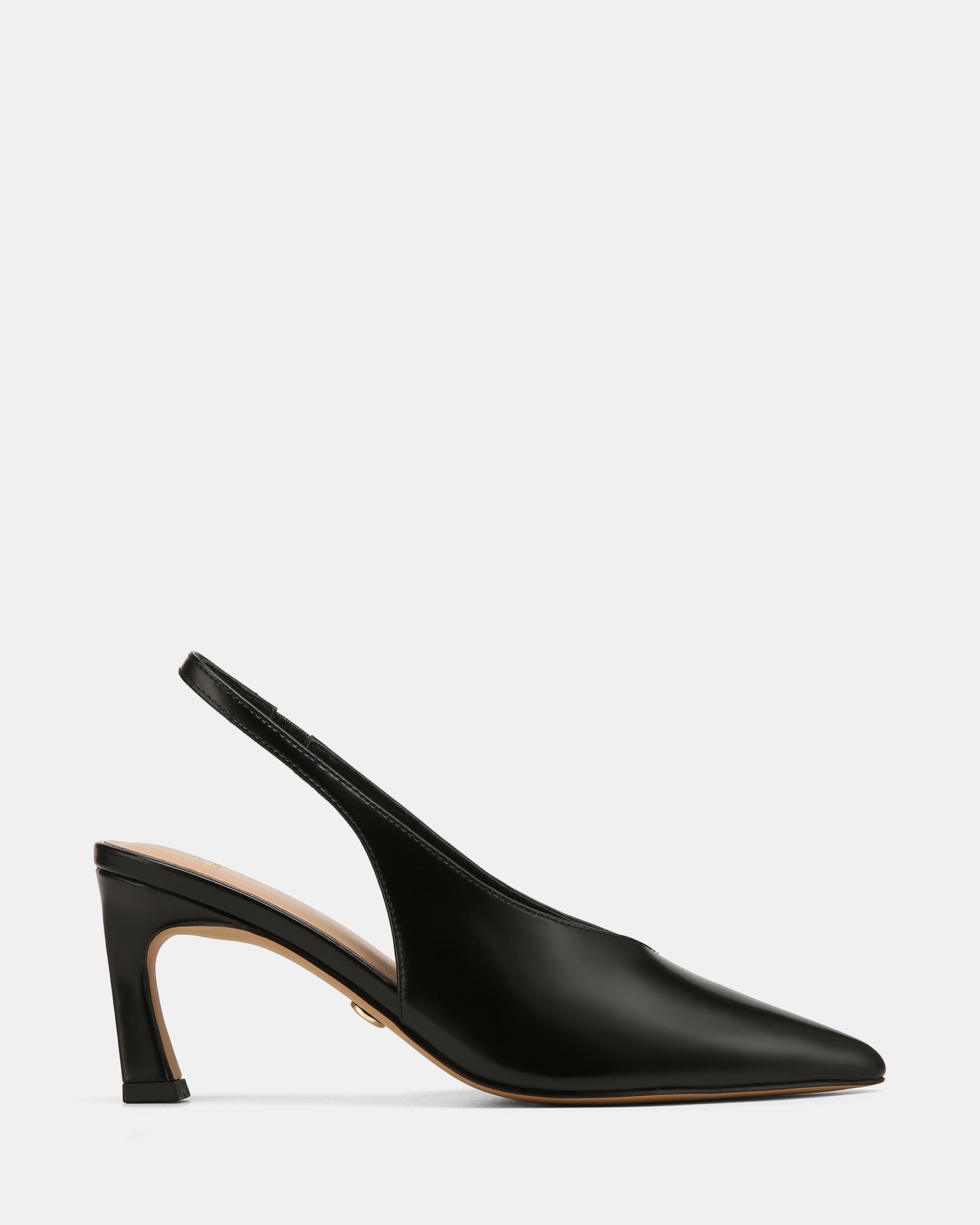 Tessa Black Leather High Heel Slingbacks