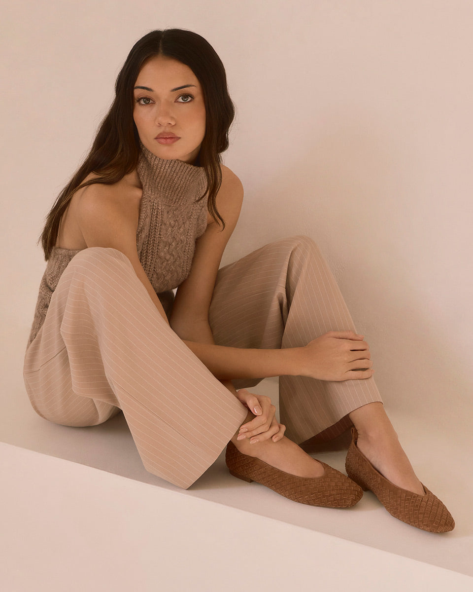 Berty Nutmeg Suede Leather Ballet Flat