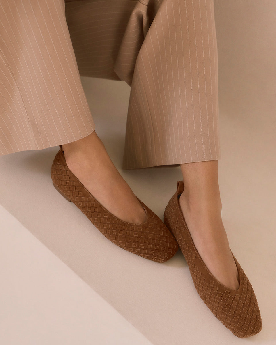 Berty Nutmeg Suede Leather Ballet Flat